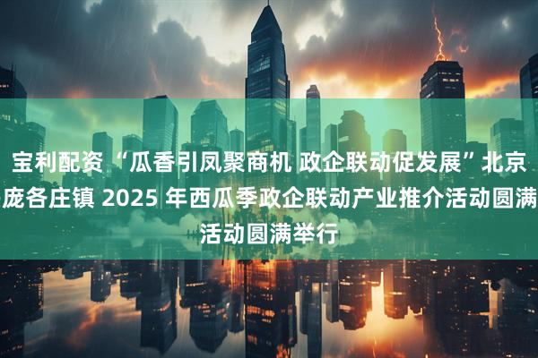 宝利配资 “瓜香引凤聚商机 政企联动促发展”北京大兴庞各庄镇 2025 年西瓜季政企联动产业推介活动圆满举行