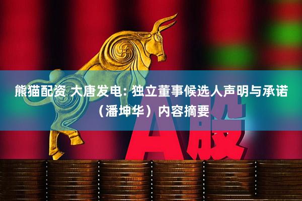 熊猫配资 大唐发电: 独立董事候选人声明与承诺（潘坤华）内容摘要