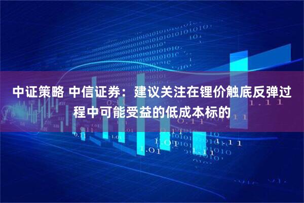 中证策略 中信证券：建议关注在锂价触底反弹过程中可能受益的低成本标的