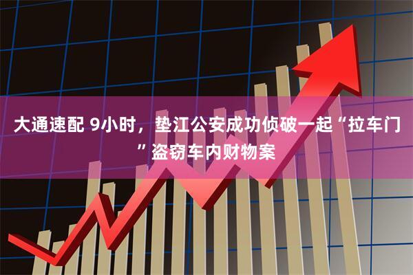 大通速配 9小时，垫江公安成功侦破一起“拉车门”盗窃车内财物案
